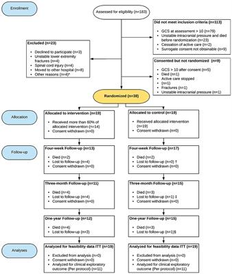 Early Orthostatic Exercise by Head-Up Tilt With Stepping vs. Standard Care After Severe Traumatic Brain Injury Is Feasible